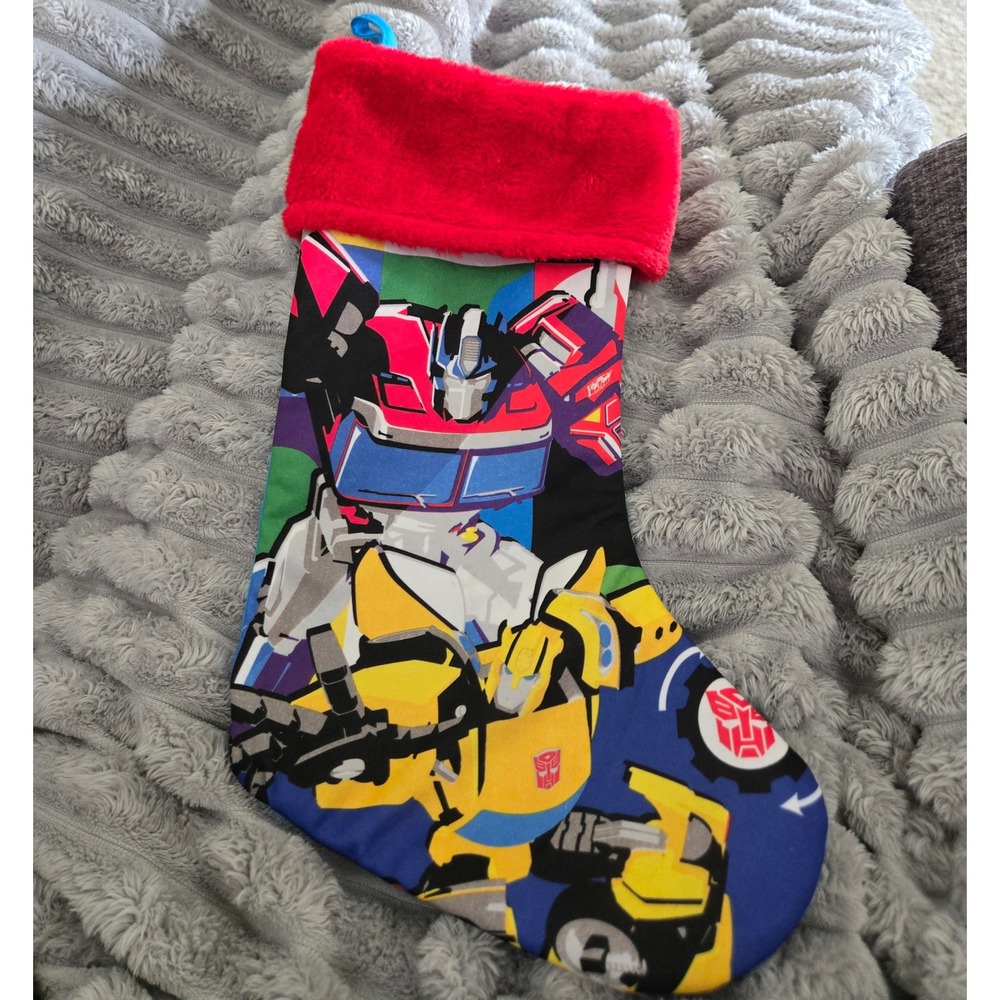 Transformers Optimus Prime Bumblebee Christmas Stocking Ruz Hasbro 2022 Red Blue
